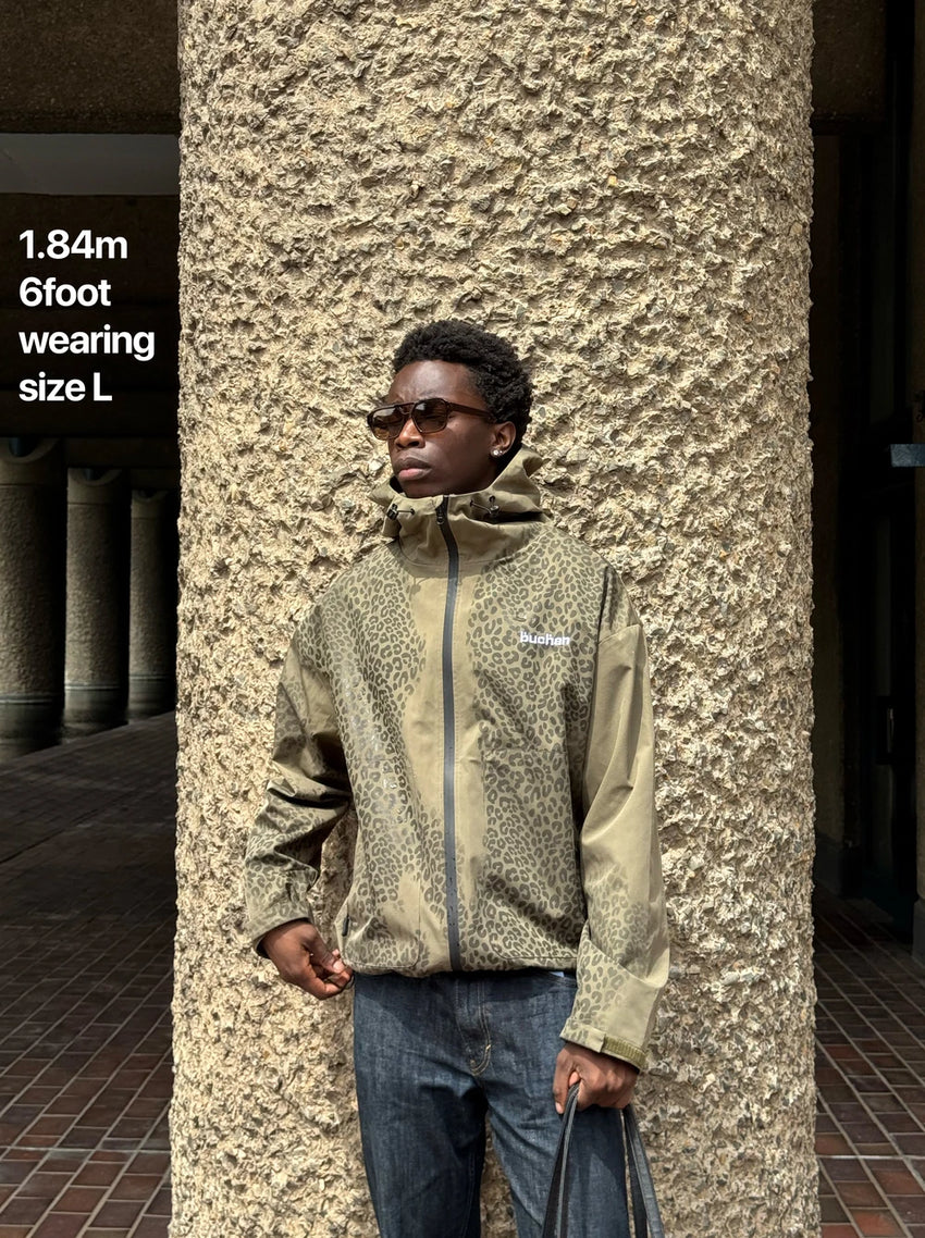 Water Reactive Cheetah Rain Jacket