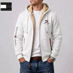 Men's Contrast-Lined Full-Zip Hooded Jacket