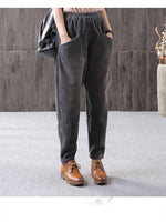 Plus-Size Corduroy Pants – Elastic-Waist Straight Leg