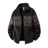 Men's Ethnic-Pattern Fleece-Lined Knit Coat