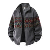 Men's Ethnic-Pattern Fleece-Lined Knit Coat