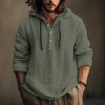 Men's Cotton-Linen Hoodie – Lightweight Everyday Layer