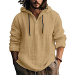 Men's Cotton-Linen Hoodie – Lightweight Everyday Layer