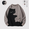 Baggy Cat Graphic Knit Sweater