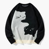 Baggy Cat Graphic Knit Sweater
