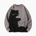 Baggy Cat Graphic Knit Sweater