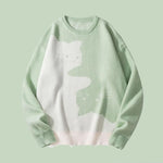 Baggy Cat Graphic Knit Sweater