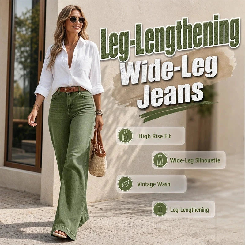 Waisted Wide-Leg Denim Jeans