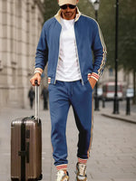 Sporty Men’s Striped Fleece Track Set