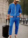 Sporty Men’s Striped Fleece Track Set