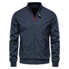 Men's Solid Baseball Stand Collar Bomber Jacket