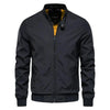 Men's Solid Baseball Stand Collar Bomber Jacket