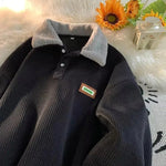 Corduroy Polo Collar Jacket – Vintage Casual Outerwear