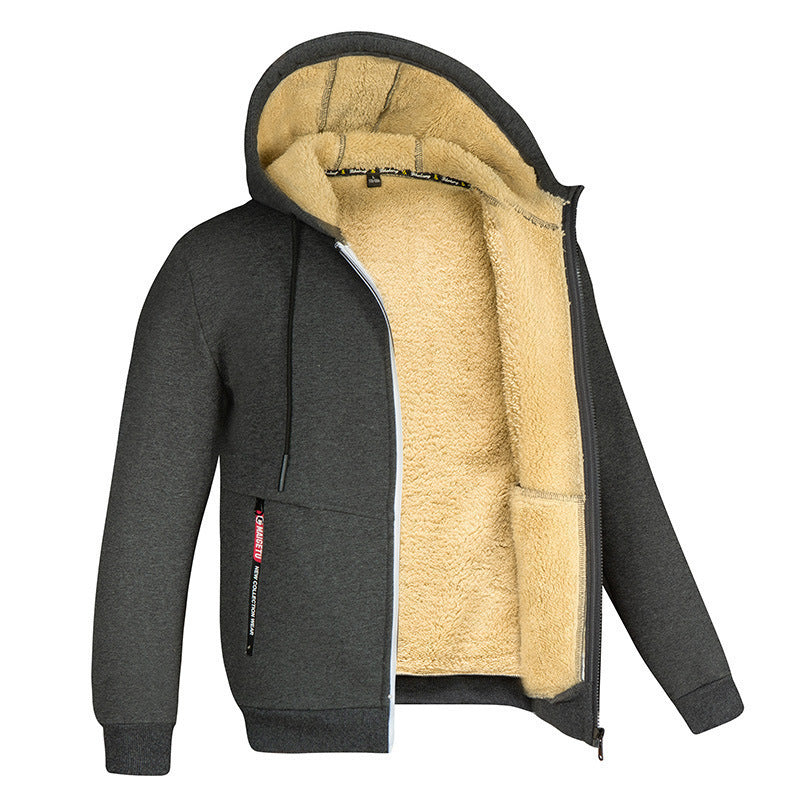 Men's Contrast-Lined Full-Zip Hooded Jacket