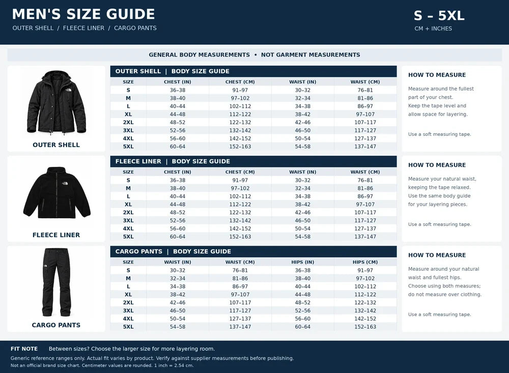 Men's 3-Piece Waterproof Outdoor Set – Hooded Jacket, Fleece Liner & Cargo Pants