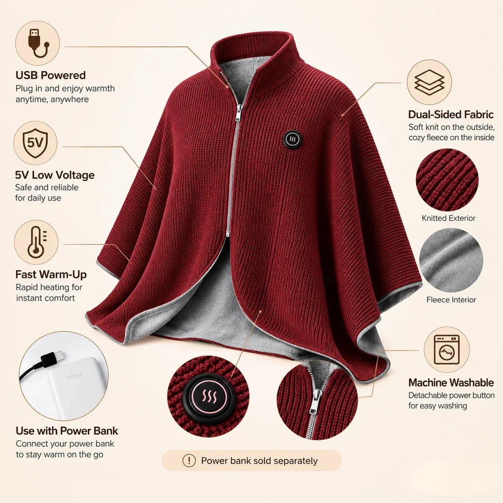 CEEZIK Cozy Wrap – Wearable Heated Blanket