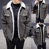 Kingapril Men's Sherpa Lined Denim Jacket Warm Casual Trucker Jacket