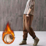 Plus-Size Corduroy Pants – Elastic-Waist Straight Leg