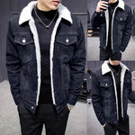 Kingapril Men's Sherpa Lined Denim Jacket Warm Casual Trucker Jacket