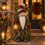 Christmas Porch Decor – Evergreen Gnome & Whimsical Elf Tree