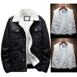 Kingapril Men's Sherpa Lined Denim Jacket Warm Casual Trucker Jacket