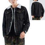 Kingapril Men's Sherpa Lined Denim Jacket Warm Casual Trucker Jacket
