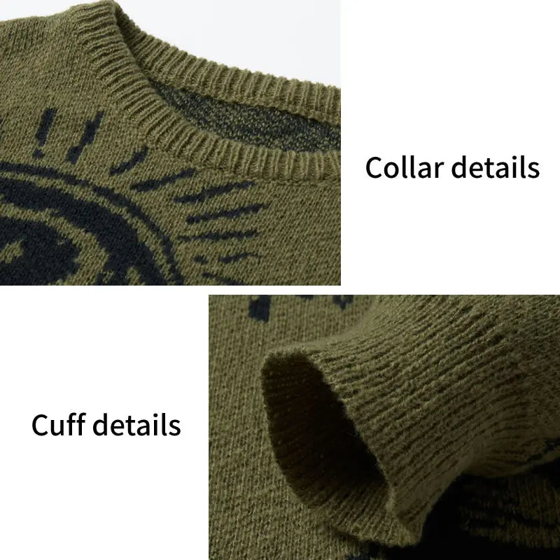 Men's Eye Graphic Knit Pullover Sweater