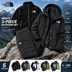 Men's 3-Piece Waterproof Outdoor Set – Hooded Jacket, Fleece Liner & Cargo Pants