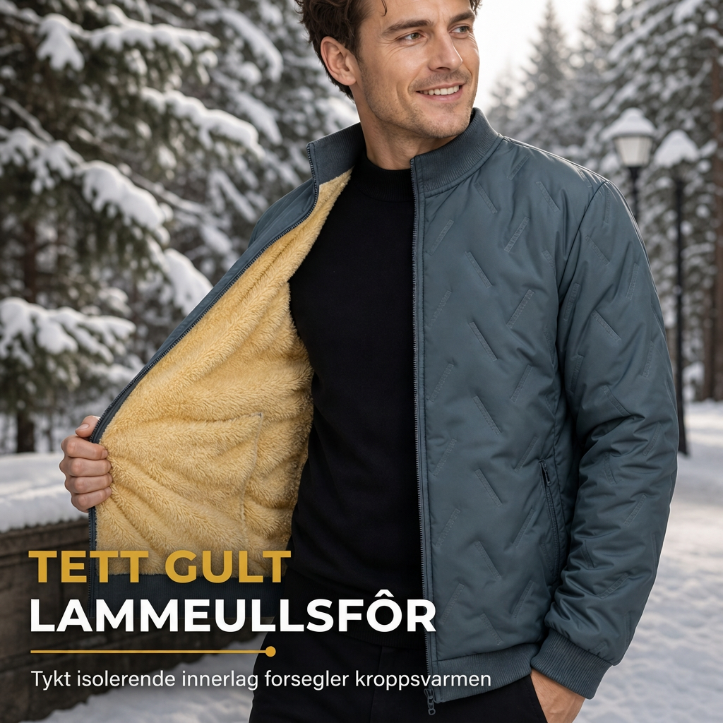 Men's Fleece-Lined Padded Winter Jacket